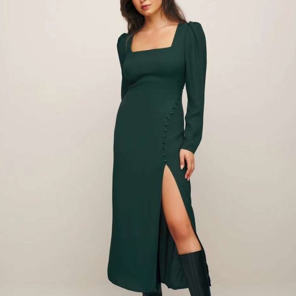 Reformation Nalani Dress - Forest - Picture 2 of 5